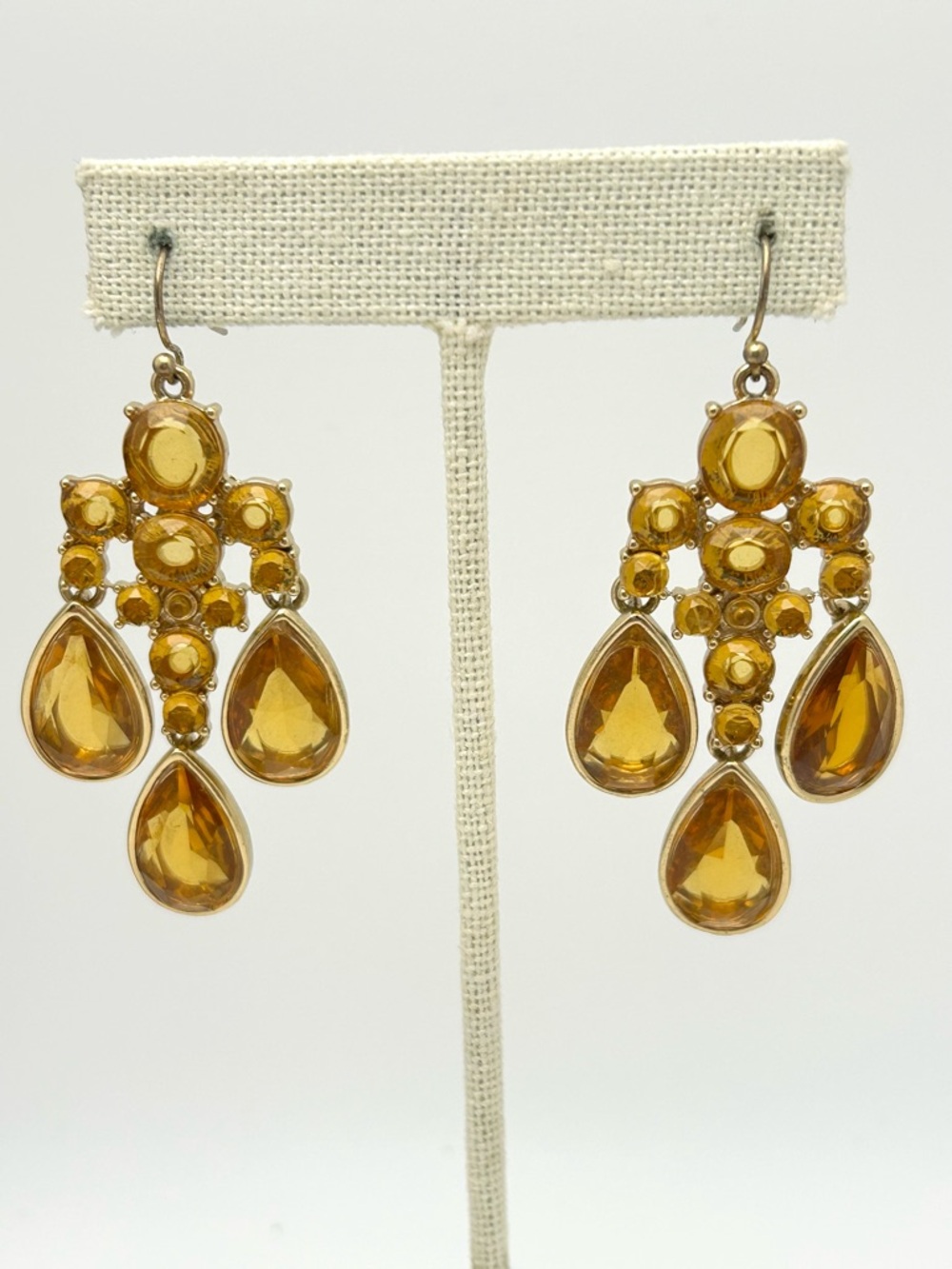 Banana Republic Gold Jeweled Chandelier Earrings